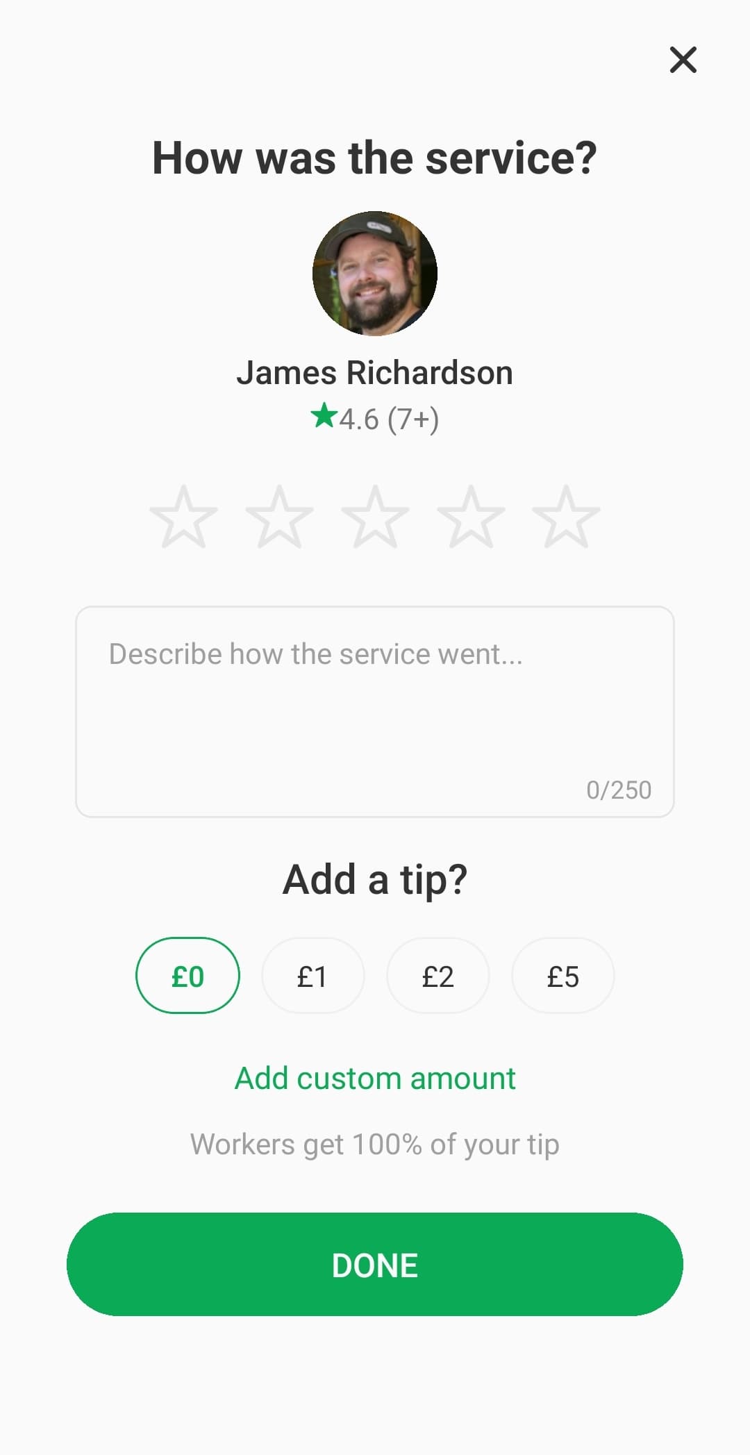Reward work with ratings and tips