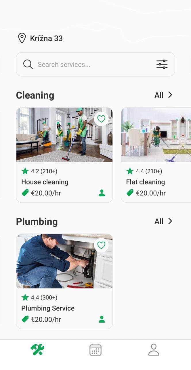 Client app screen